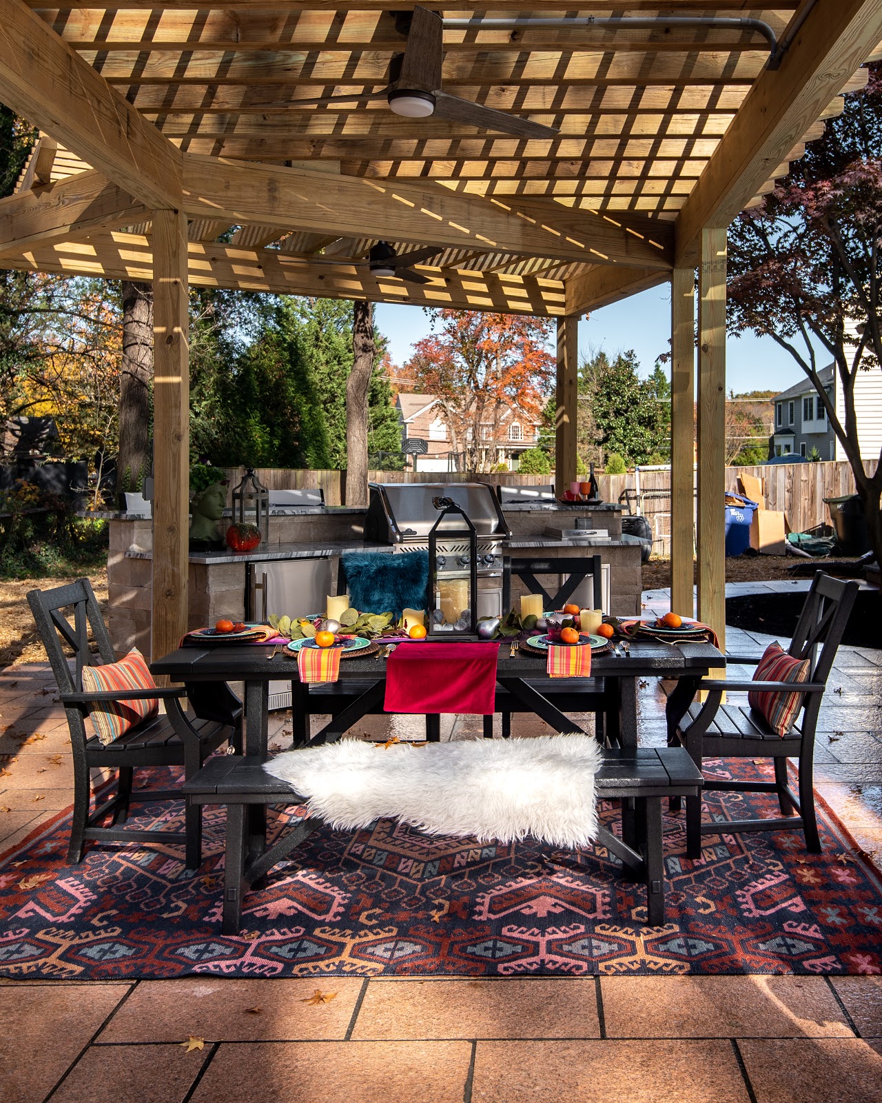Outdoor living space using Polycor stone