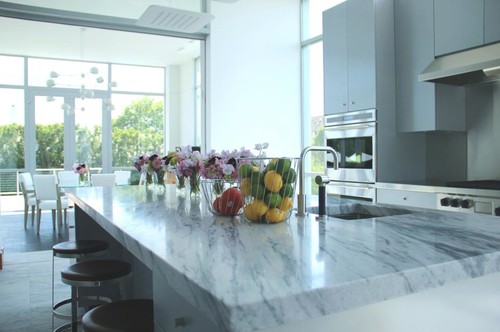 Contemporary Residence Using Pearl Grey Marble
