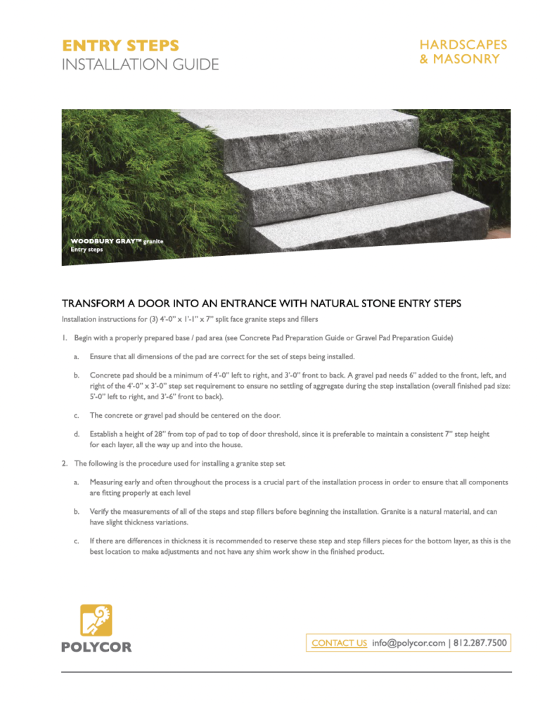 Entry Steps Installation Guide