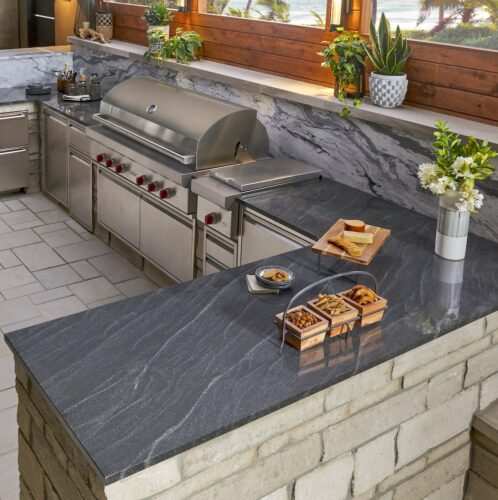 Snapshot of High Rise Kitchen Counter Top Designs With Marble Outdoors
