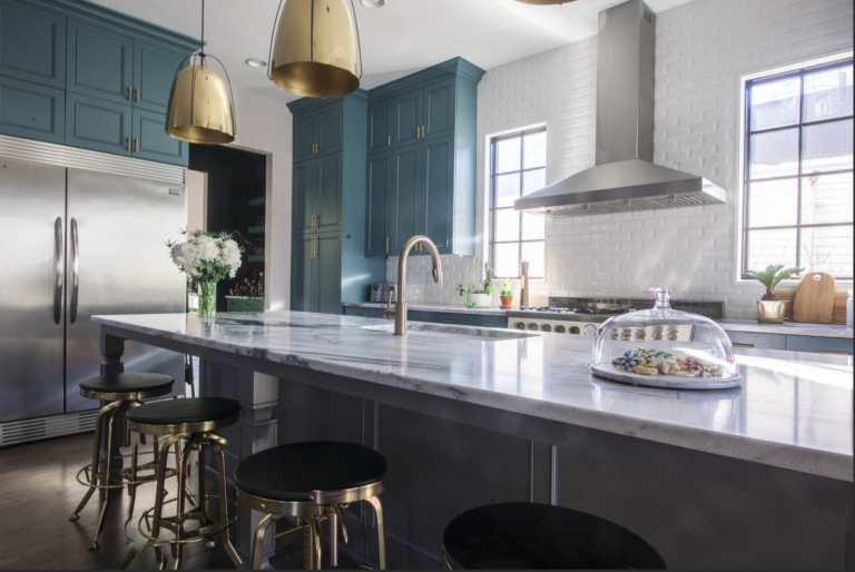 Teal Pearl Grey Kitchen