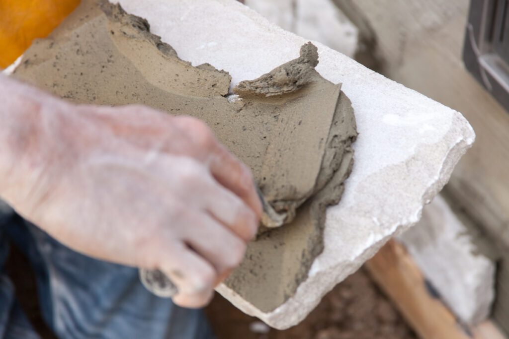 natural stone facade installation