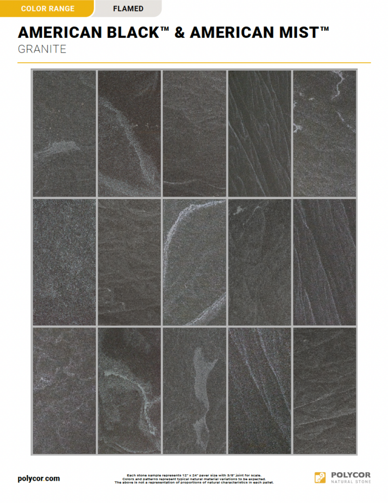 AMERICAN BLACK™ & AMERICAN MIST™ FLAMED Range Sheet