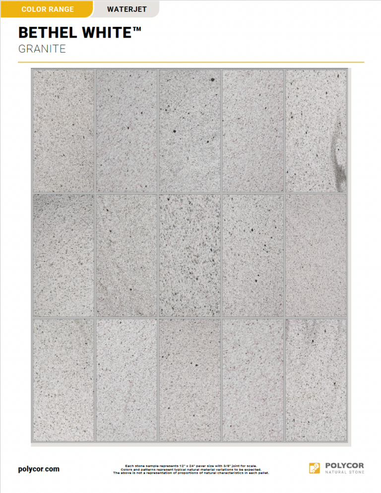 BETHEL WHITE™ WATERJET Range Sheet