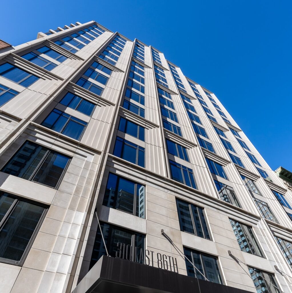 Indiana Limestone facade at The Harper, 310 East 86th Street, New York
